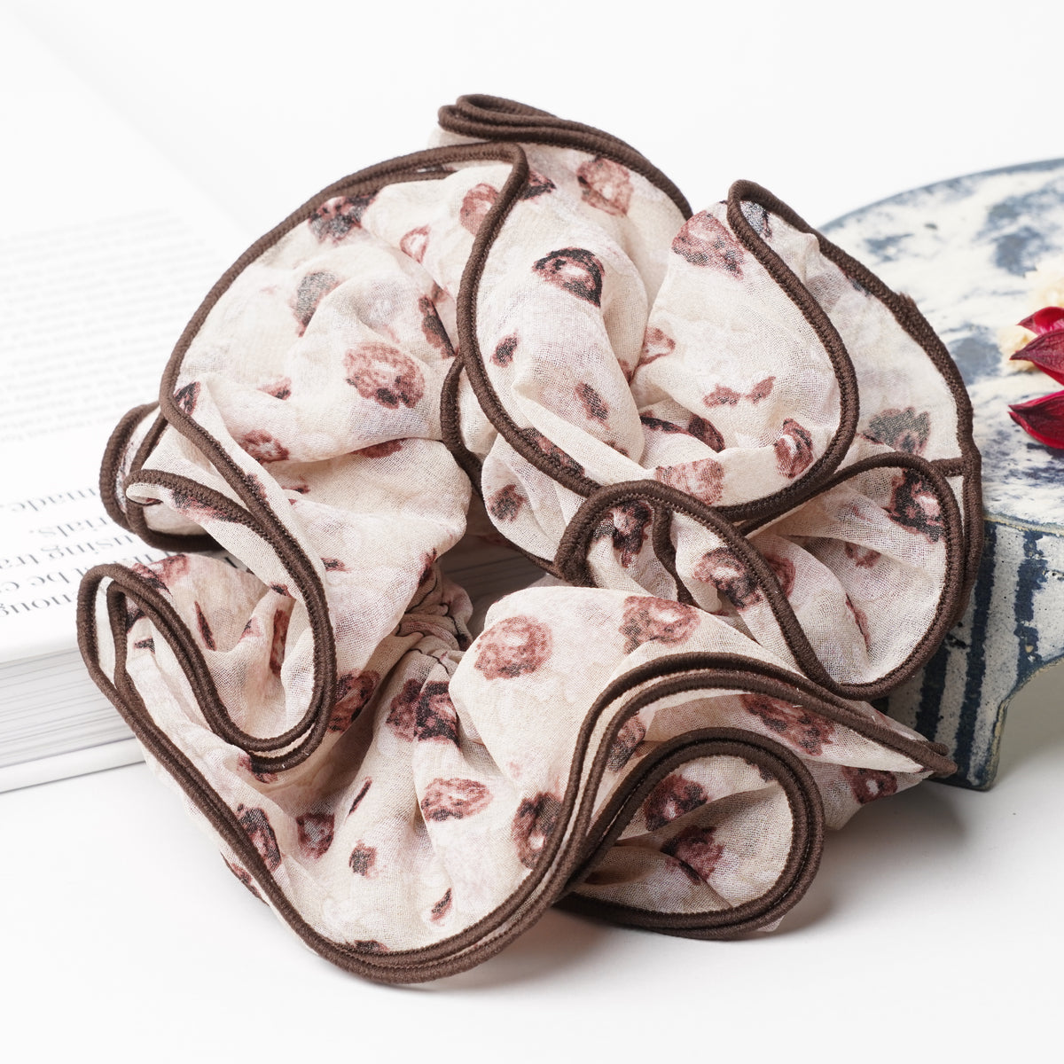 Floral Print Chiffon Volume Scrunchie