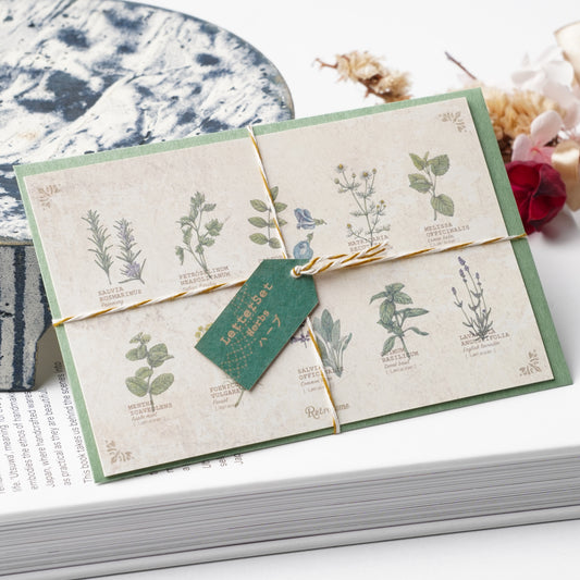 Illustrated Book-Style Letter Set – Herbs