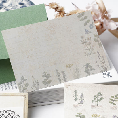 Illustrated Book-Style Letter Set – Herbs