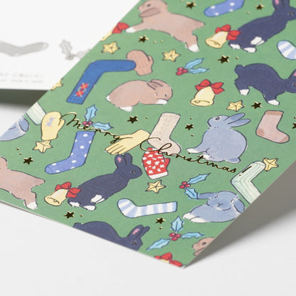 Shinako Moriyama Christmas Socks & Mittens Postcard