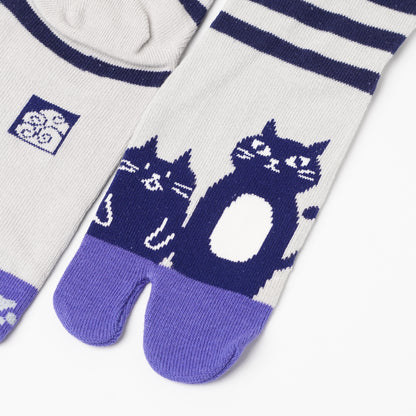 Kaya Striped Cat Tabi Socks | Japanese Split-Toe Cat Socks