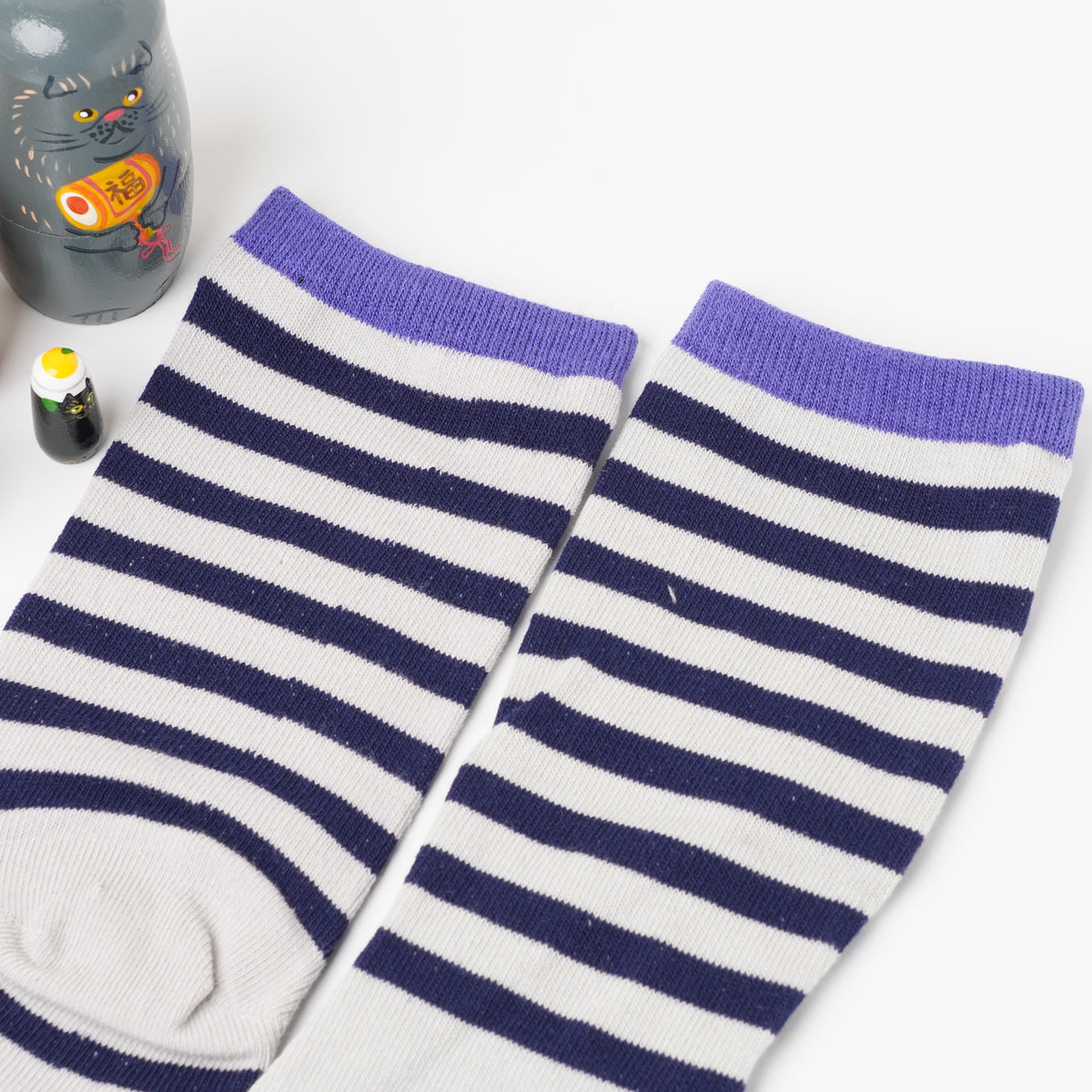 Kaya Striped Cat Tabi Socks | Japanese Split-Toe Cat Socks
