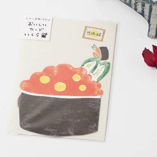 Kinoko Kobayashi Ikura Sushi Greeting Card