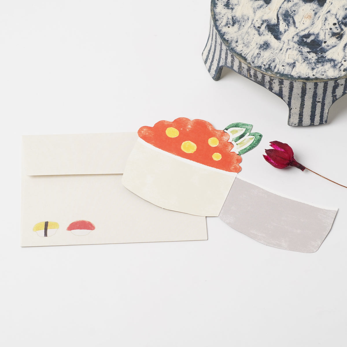 Kinoko Kobayashi Ikura Sushi Greeting Card