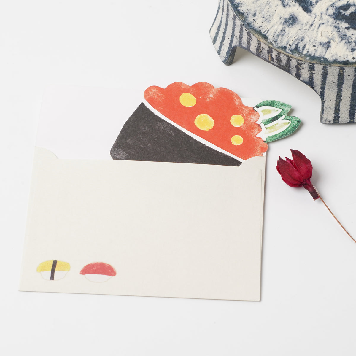 Kinoko Kobayashi Ikura Sushi Greeting Card