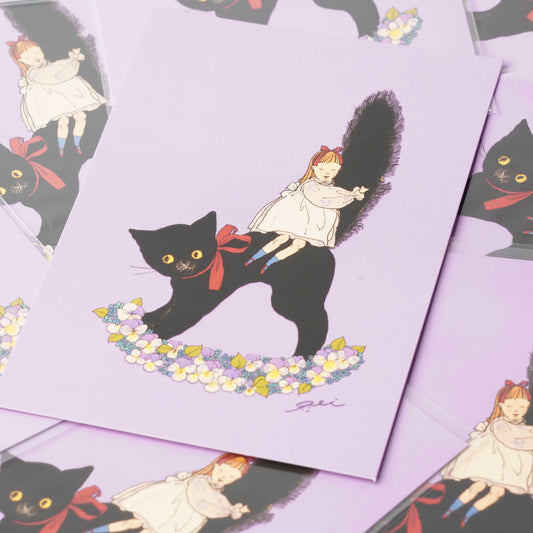 Kurahashi Rei Black Cat Premium Postcard