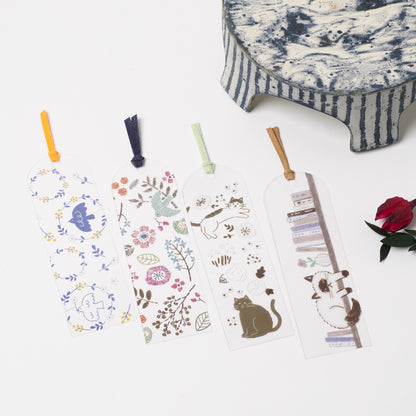 HONTOWATASHI Clear Bookmark – Cozy Cat