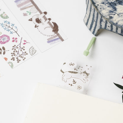 HONTOWATASHI Clear Bookmark – Cozy Cat