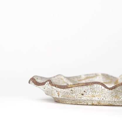 Futoshi Yamashita Volcanic Ash Glaze White Rinka Plate