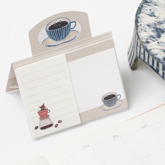 TOCOROCOMUGI Stand-Up Sticky Notes BIG – Coffee Cat