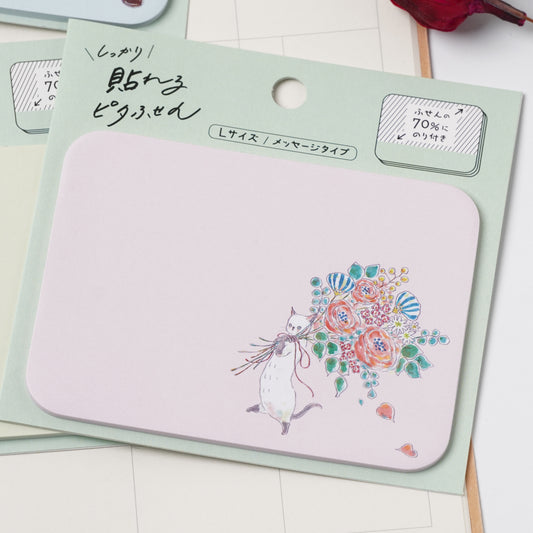 TOCOROCOMUGI Pita Sticky Notes L – Big Bouquet Cat