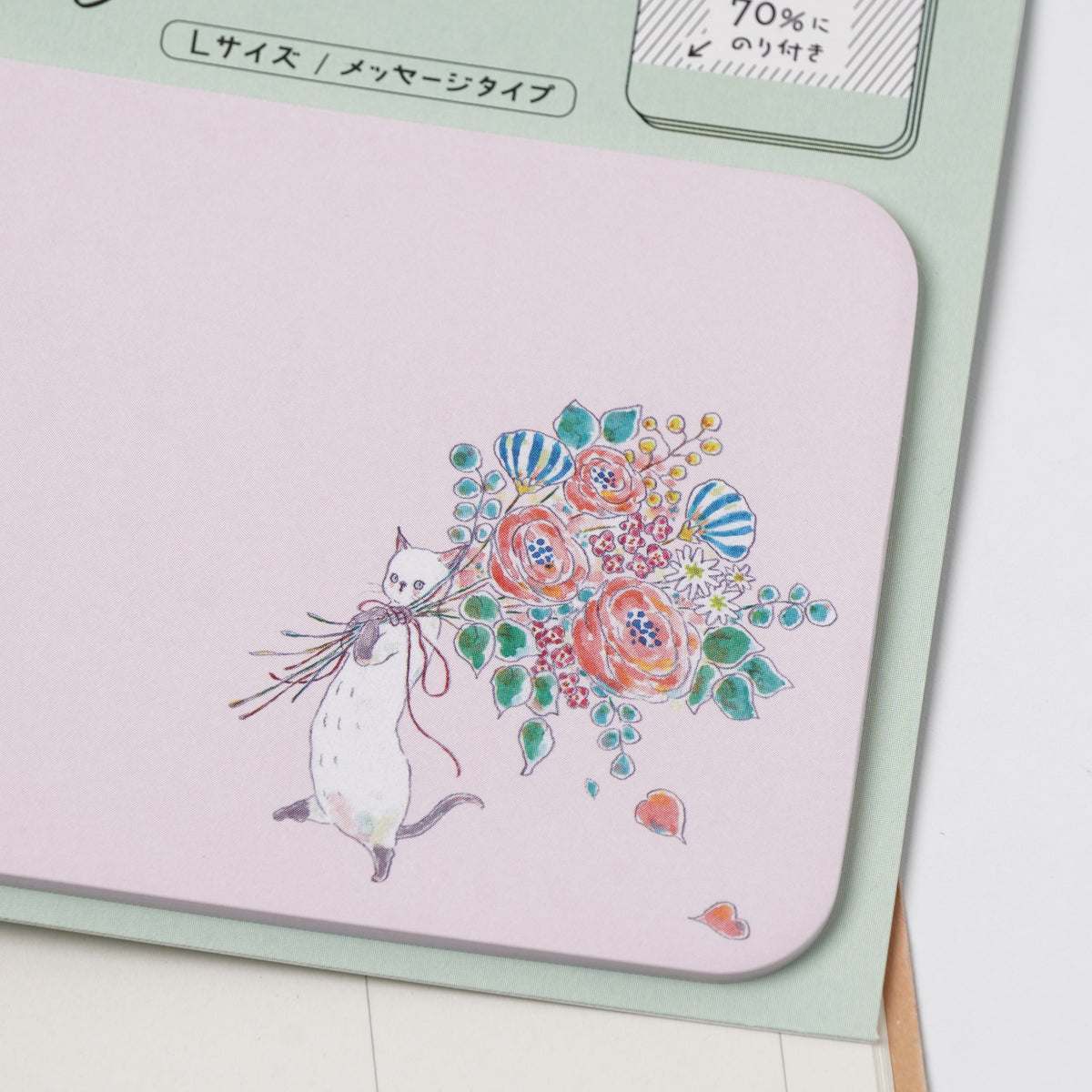 TOCOROCOMUGI Pita Sticky Notes L – Big Bouquet Cat