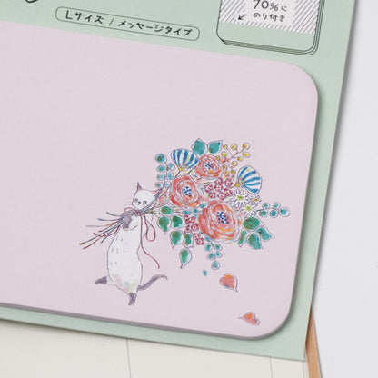 TOCOROCOMUGI Pita Sticky Notes L – Big Bouquet Cat