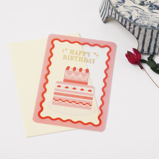 Clear Birthday Card Pink