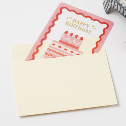 Clear Birthday Card Pink
