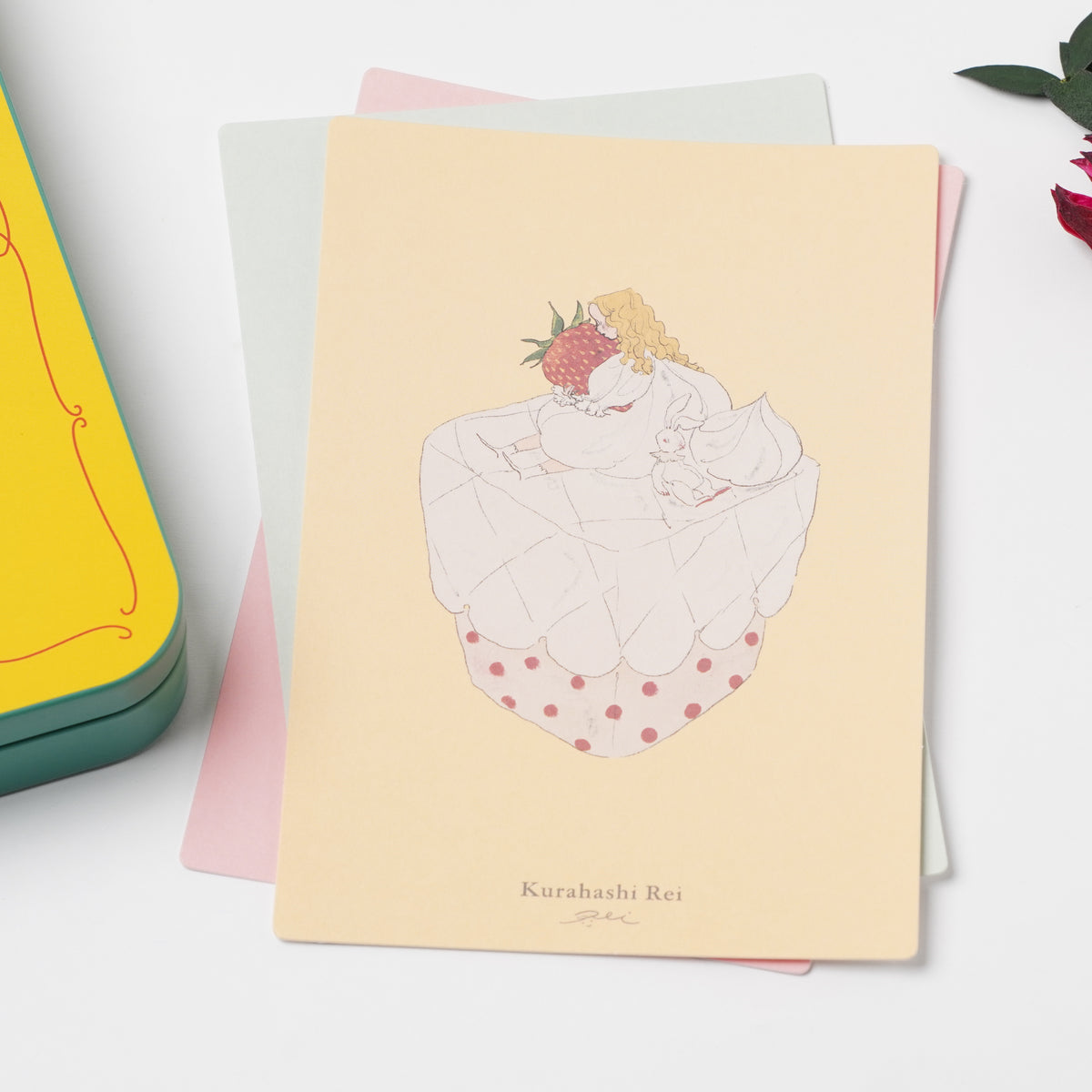 Kurahashi Rei Tin Postcard Set - Yellow