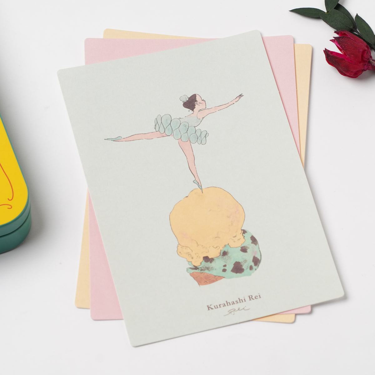 Kurahashi Rei Tin Postcard Set - Yellow