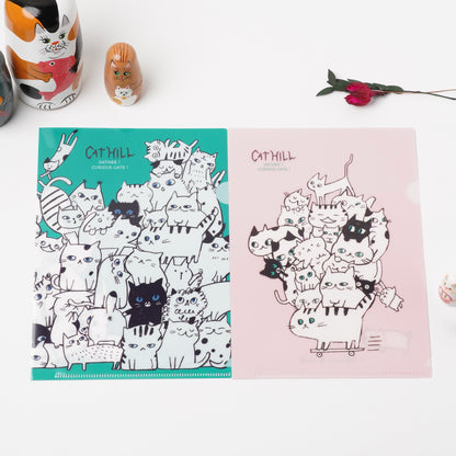 Shinzi Katoh Cat Hill A5 Clear File - Pink