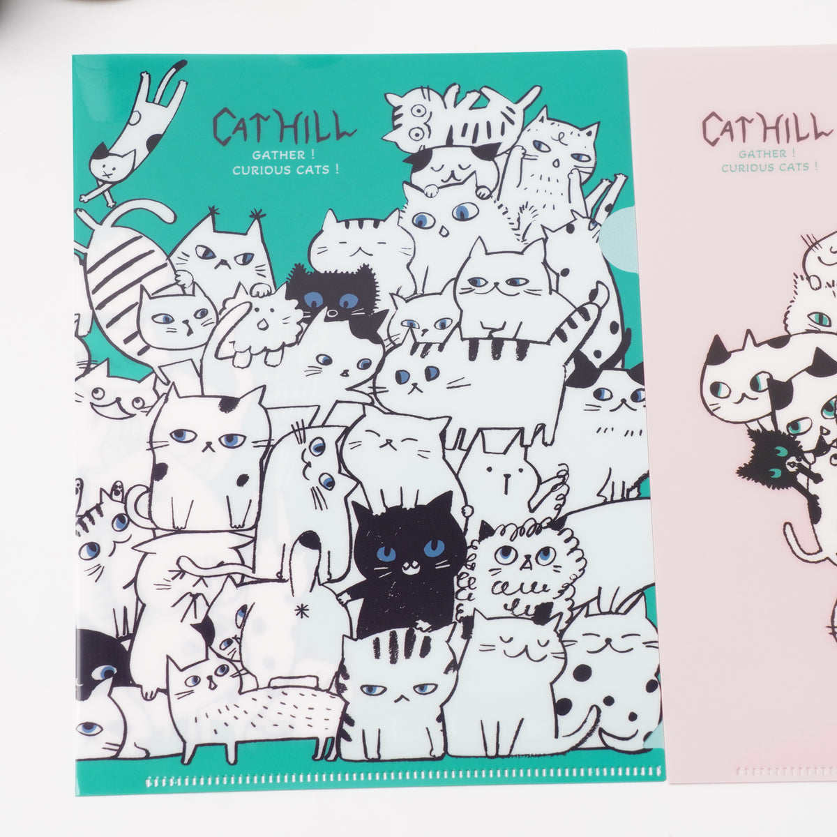 Shinzi Katoh Cat Hill A5 Clear File - Green