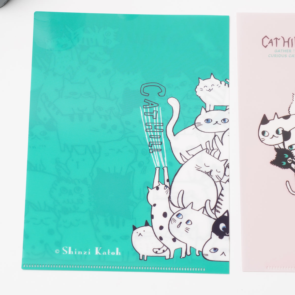 Shinzi Katoh Cat Hill A5 Clear File - Green