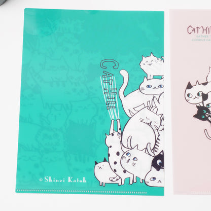 Shinzi Katoh Cat Hill A5 Clear File - Green