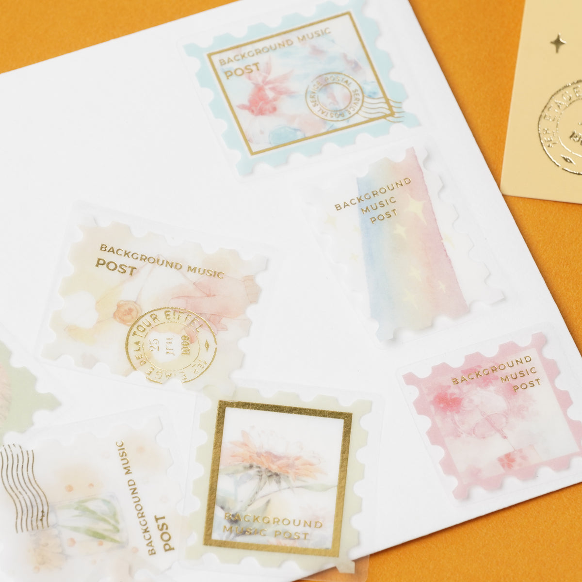 Japanese Post Office Story Foil-Stamped Flake Stickers
