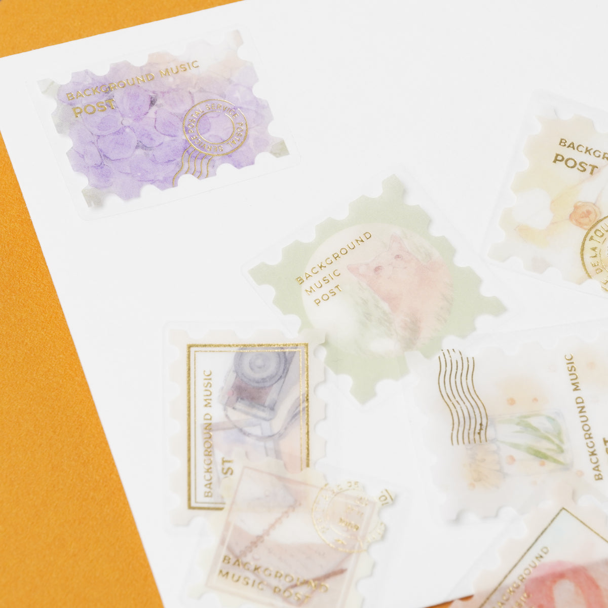 Japanese Post Office Story Foil-Stamped Flake Stickers