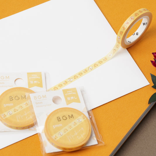 BGM Foil-Stamped 5mm Washi Tape | Japanese Planner Tape