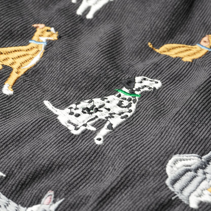 Dog Embroidery Tote Bag Corduroy Bag