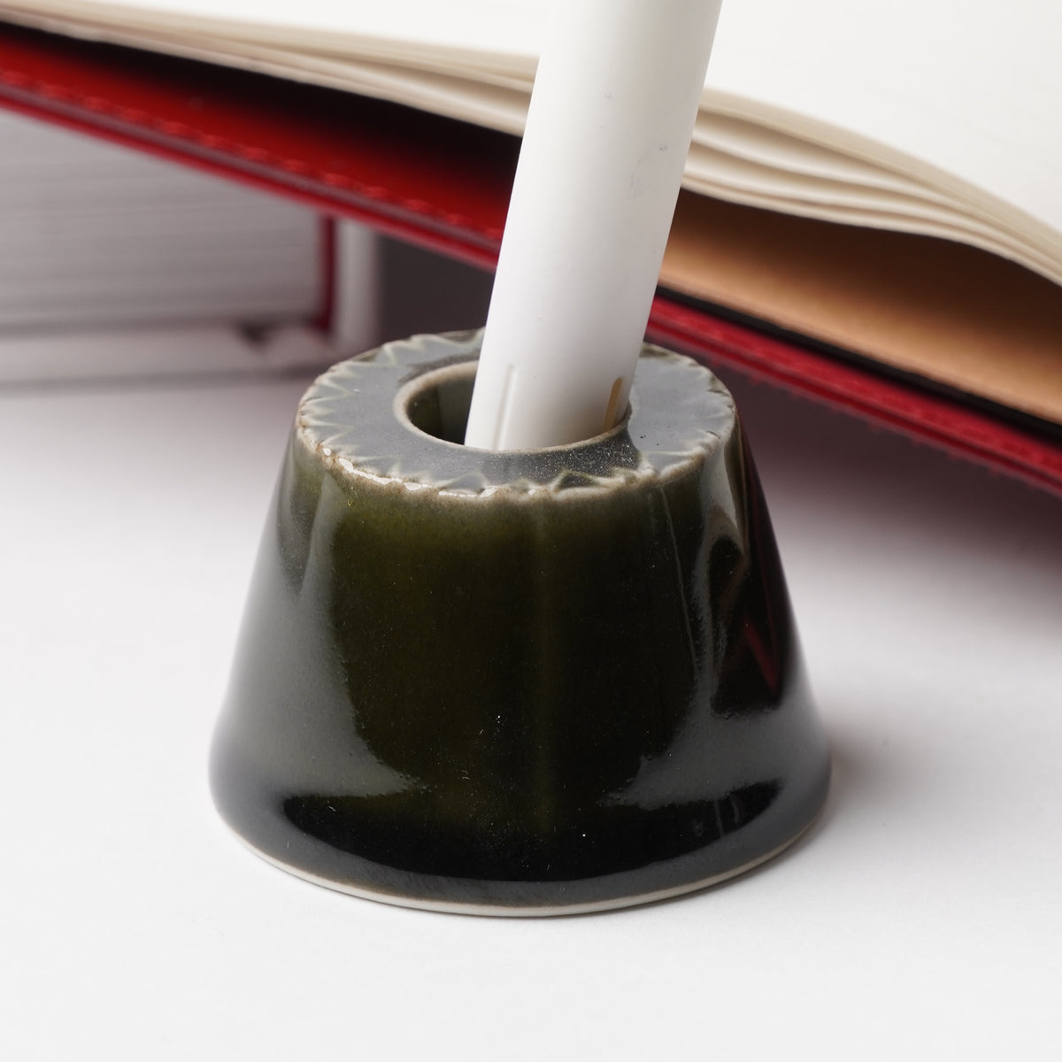 asumi Recycled Ceramic Pen Holder - Olive