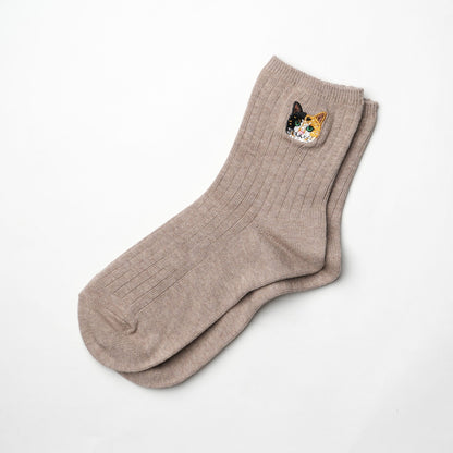Cute Cat Socks M – Mike Neko Embroidery