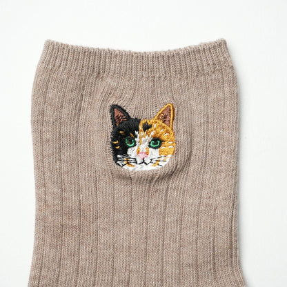 Cute Cat Socks M – Mike Neko Embroidery
