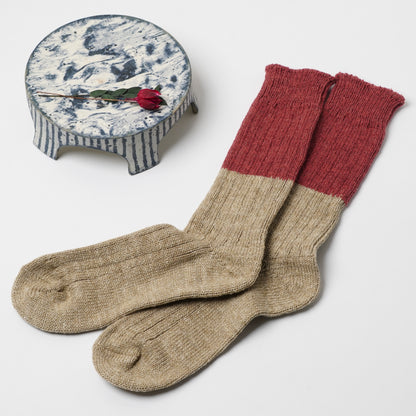 【knitwin】 Wool Cotton Slub Socks L