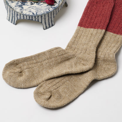 【knitwin】 Wool Cotton Slub Socks L