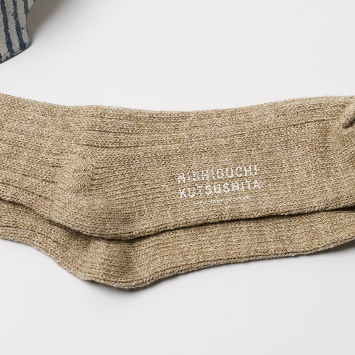 【knitwin】 Wool Cotton Slub Socks M