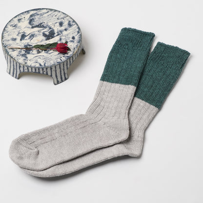 【knitwin】 Wool Cotton Slub Socks L