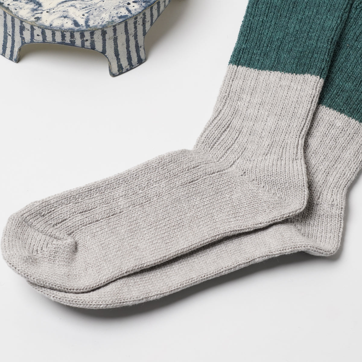 【knitwin】 Wool Cotton Slub Socks L