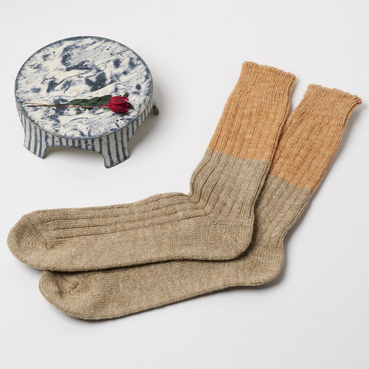 【knitwin】 Wool Cotton Slub Socks L