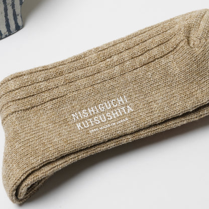 【knitwin】 Wool Cotton Slub Socks M