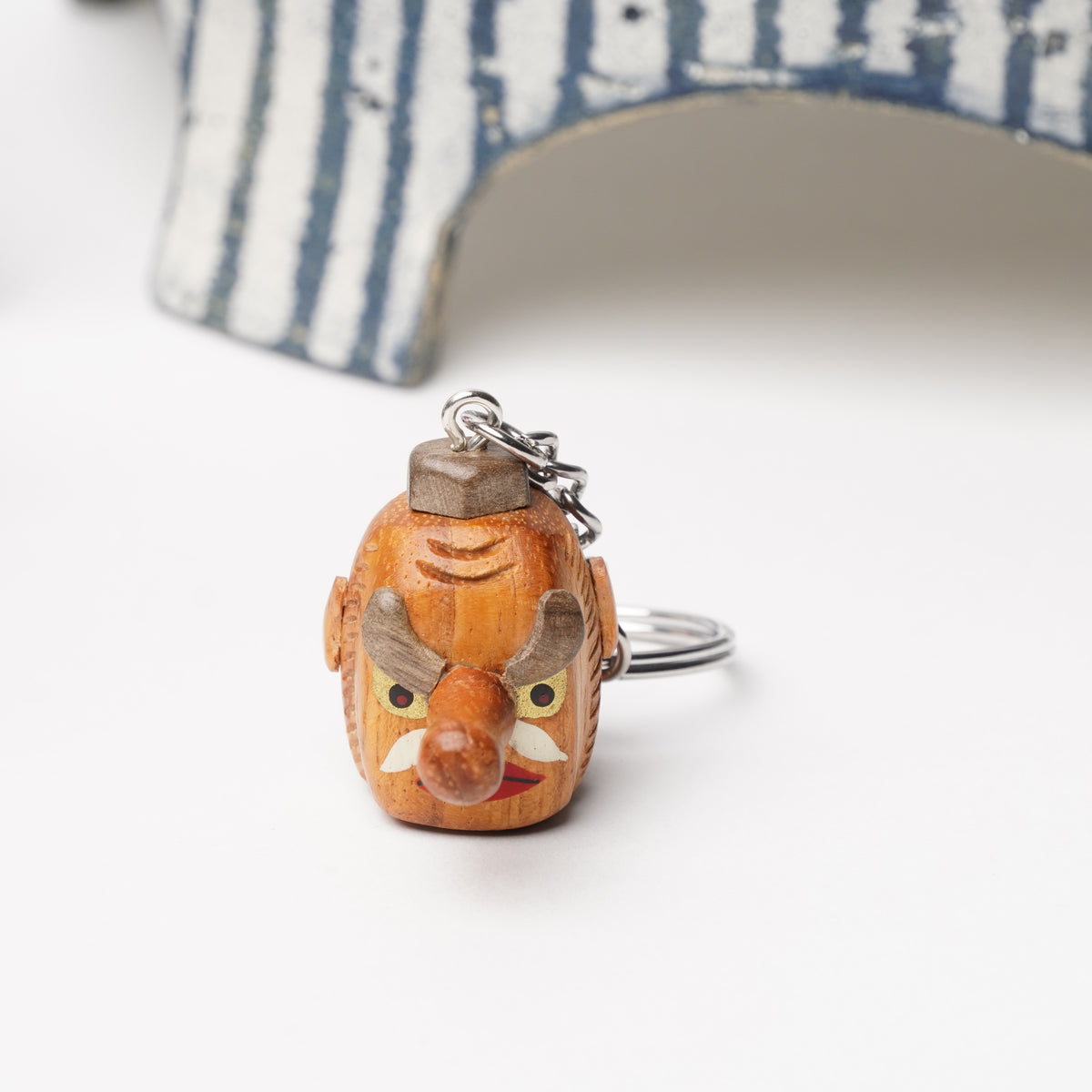 Handcrafted Wooden Tengu Key Ring - Cozyca Products