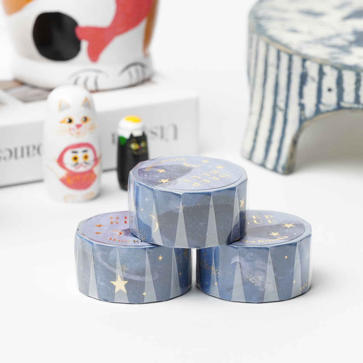 Cozyca Products Golds Foil Washi Masking Tape - Akira Kusaka DEEP BLUE