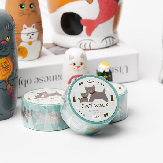 Cozyca Products Golds Foil Washi Masking Tape - Reiko Tada CAT WALK