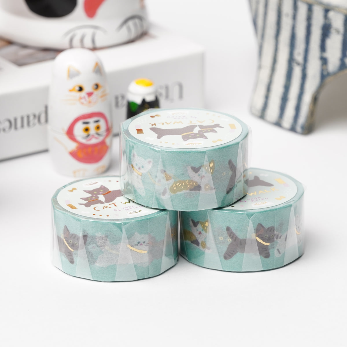 Cozyca Products Golds Foil Washi Masking Tape - Reiko Tada CAT WALK