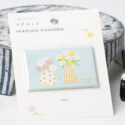 Mariko Fukuoka Vase Square Magnet | Cozyca Products