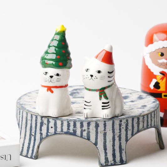 Creer Zappy Christmas Cat Figurines