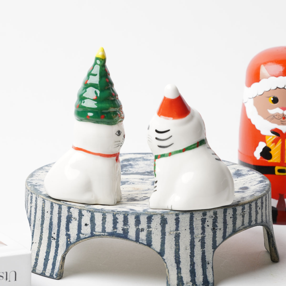Creer Zappy Christmas Cat Figurines
