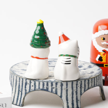 Creer Zappy Christmas Cat Figurines