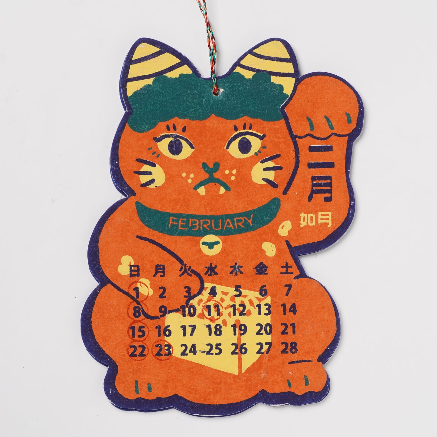 2026 Manekineko Calendar - Handcrafted Lucky Cat Hanging Design