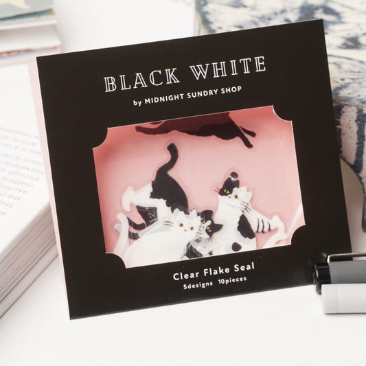 Midnight General Store Black Cat Clear Flake Stickers